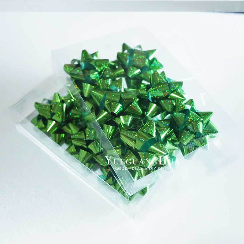 Christmas Star Flower gift box, bow, green, gold and red birthday and New Year gift, gift decoration, three-dimensional flower ball detail image 5