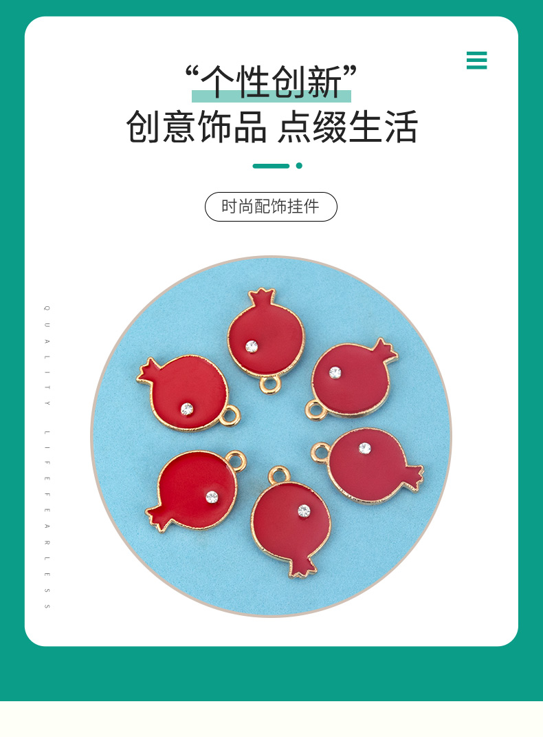 Xuping red fish-shaped titanium alloy pendant, silver jewelry, golden chain, Moissanite jewelry pic 2