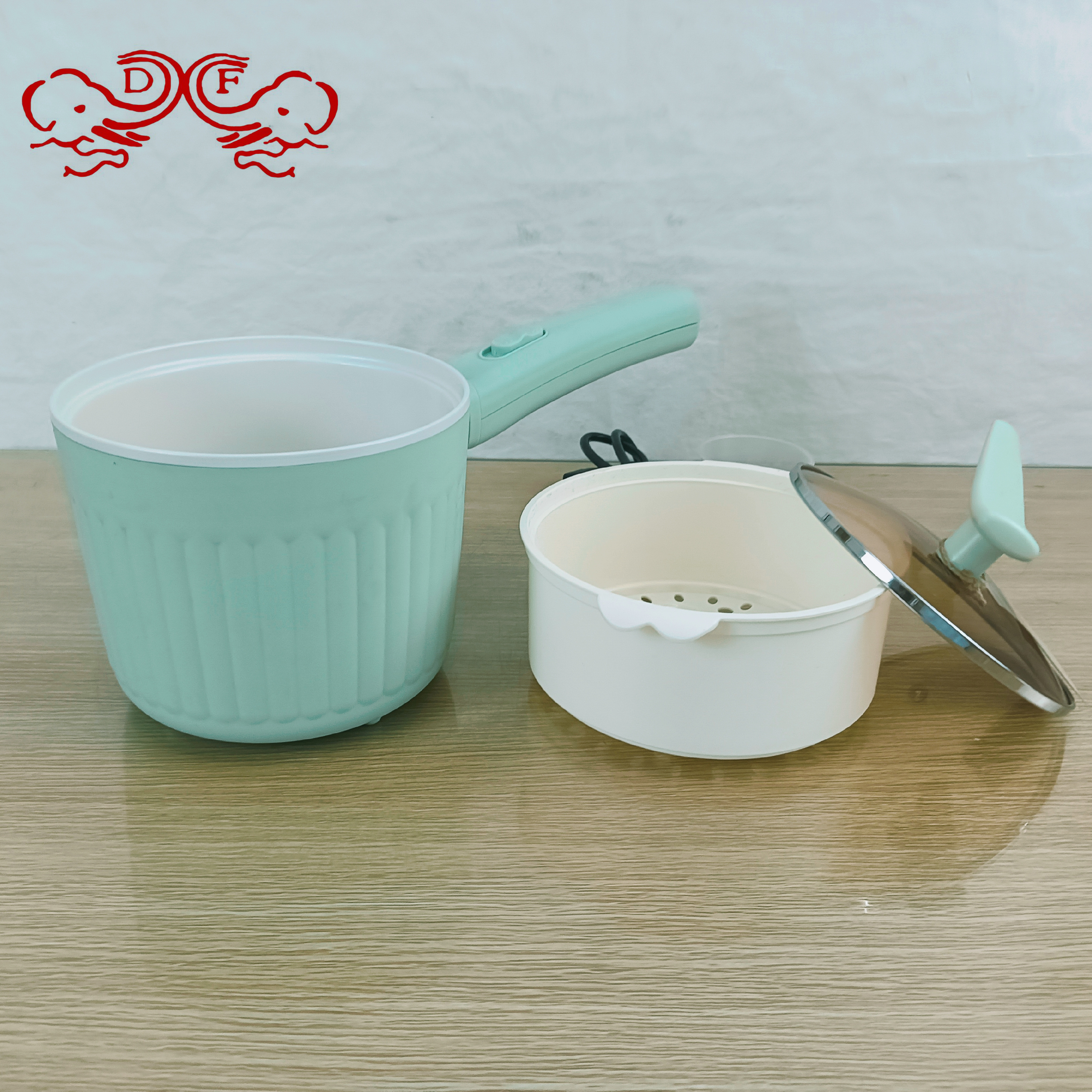 DF99315 Electric cooking pot, dormitory student pot, multi-functional household electric stir-frying pot, small mini integrated steaming, electric hot pot, electric pot Item Picture