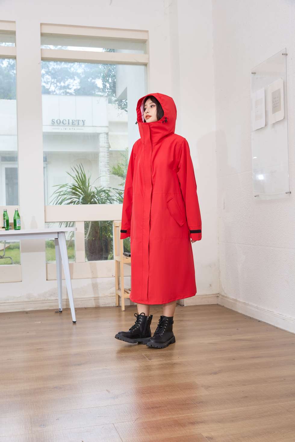 长款时尚雨衣塔斯隆覆膜面料多巴胺色系四色现货雨衣详情图9