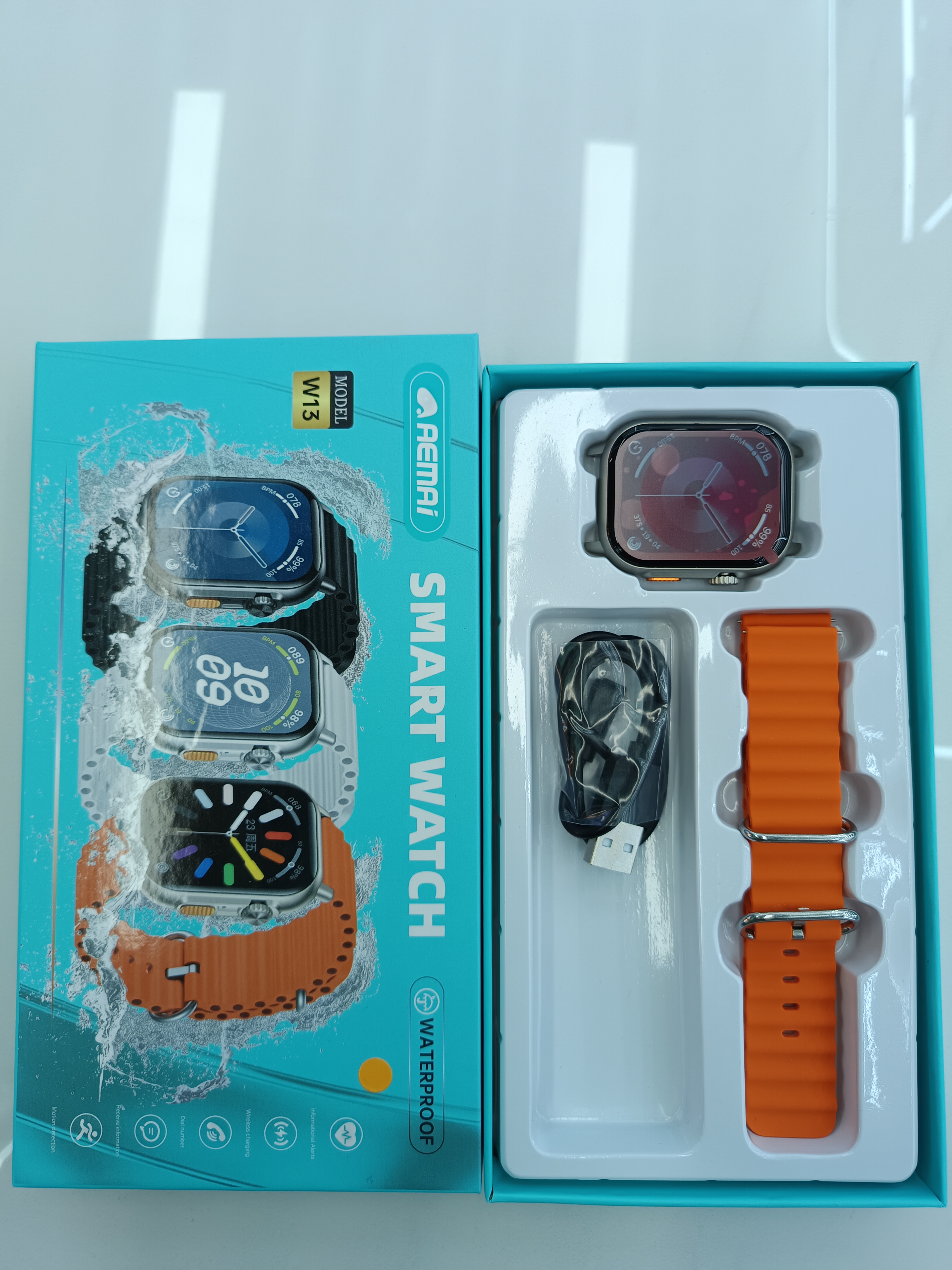 AEMAI  w13智能运动手表大屏高配监测心率运动睡眠2条表带
