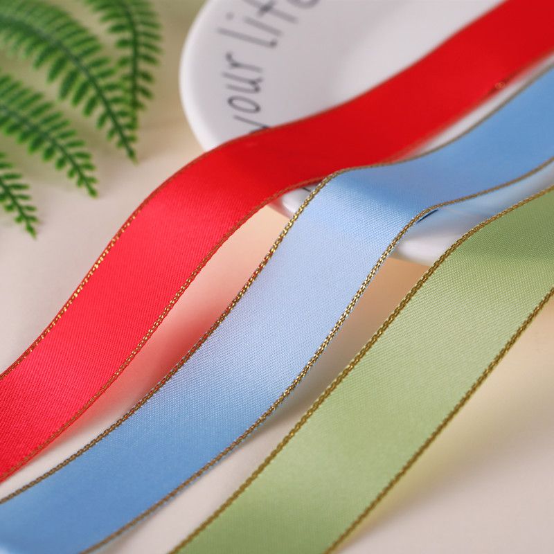 Christmas gift packaging ribbons, golden-edge ribbons, souvenirs, fruit baskets, decorative ribbons, ribbons, ball flowers, gift box packaging detail image 6