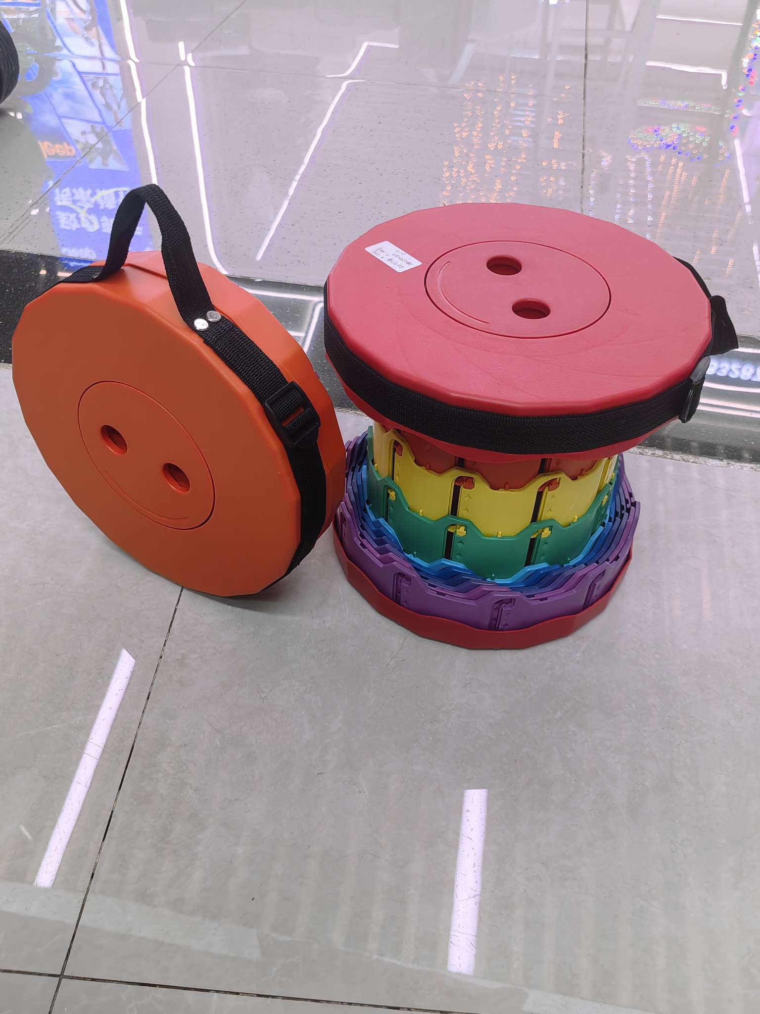 户外伸缩凳便携椅子可调节彩虹伸缩凳钓鱼凳火车排队伸缩折叠凳子户外椅子产品图