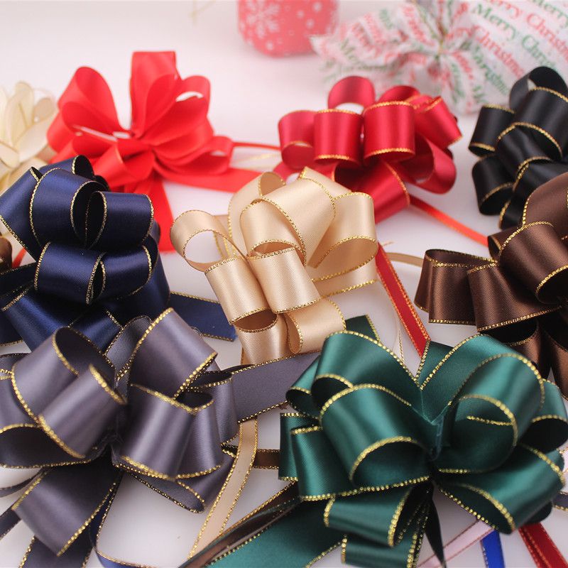Christmas gift packaging ribbons, golden-edge ribbons, souvenirs, fruit baskets, decorative ribbons, ribbons, ball flowers, gift box packaging detail image 9