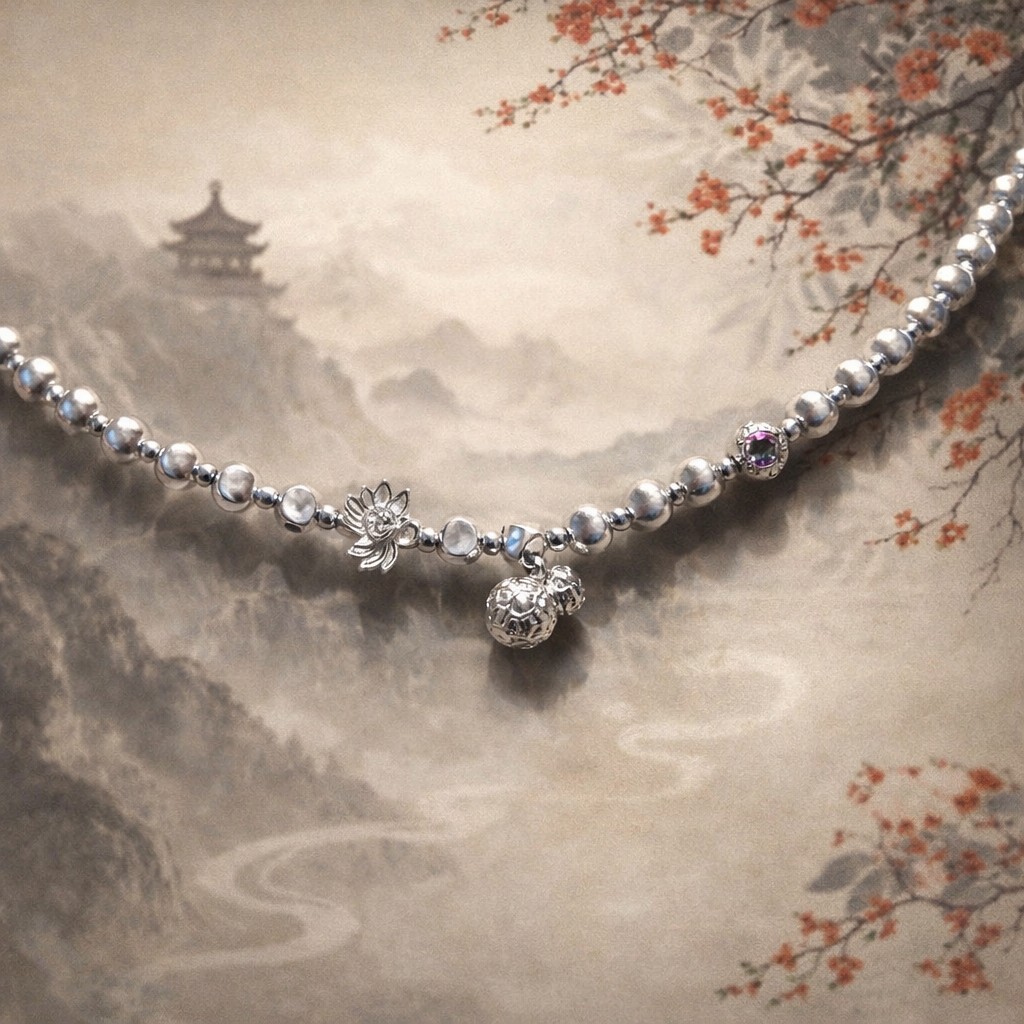 Fashionable and exquisite 925 Anemone Lucky Bag beaded bracelet for women, a new Chinese-style niche design sense, light luxury, whitening and good fortune jewelry