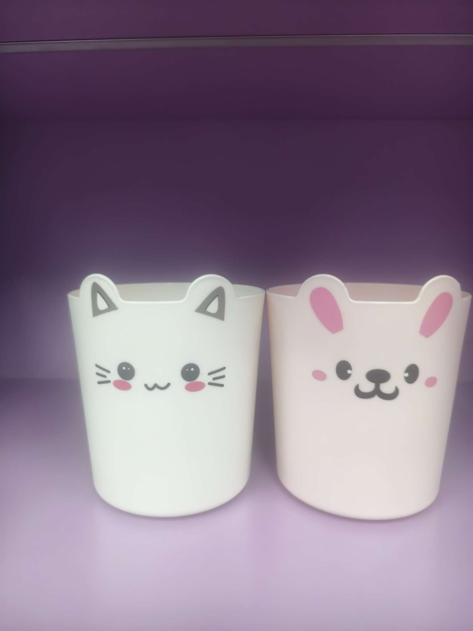 Children, babies, students, desktop trash can, pen holder, storage bucket, cartoon and cute, size 12.5*14.5, fun little cat and rabbit Specification image