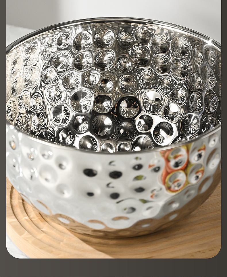 201不锈钢锤纹沙拉盆刨冰盆打蛋盆调料杠汤盆沥水盆 加厚加深详情16