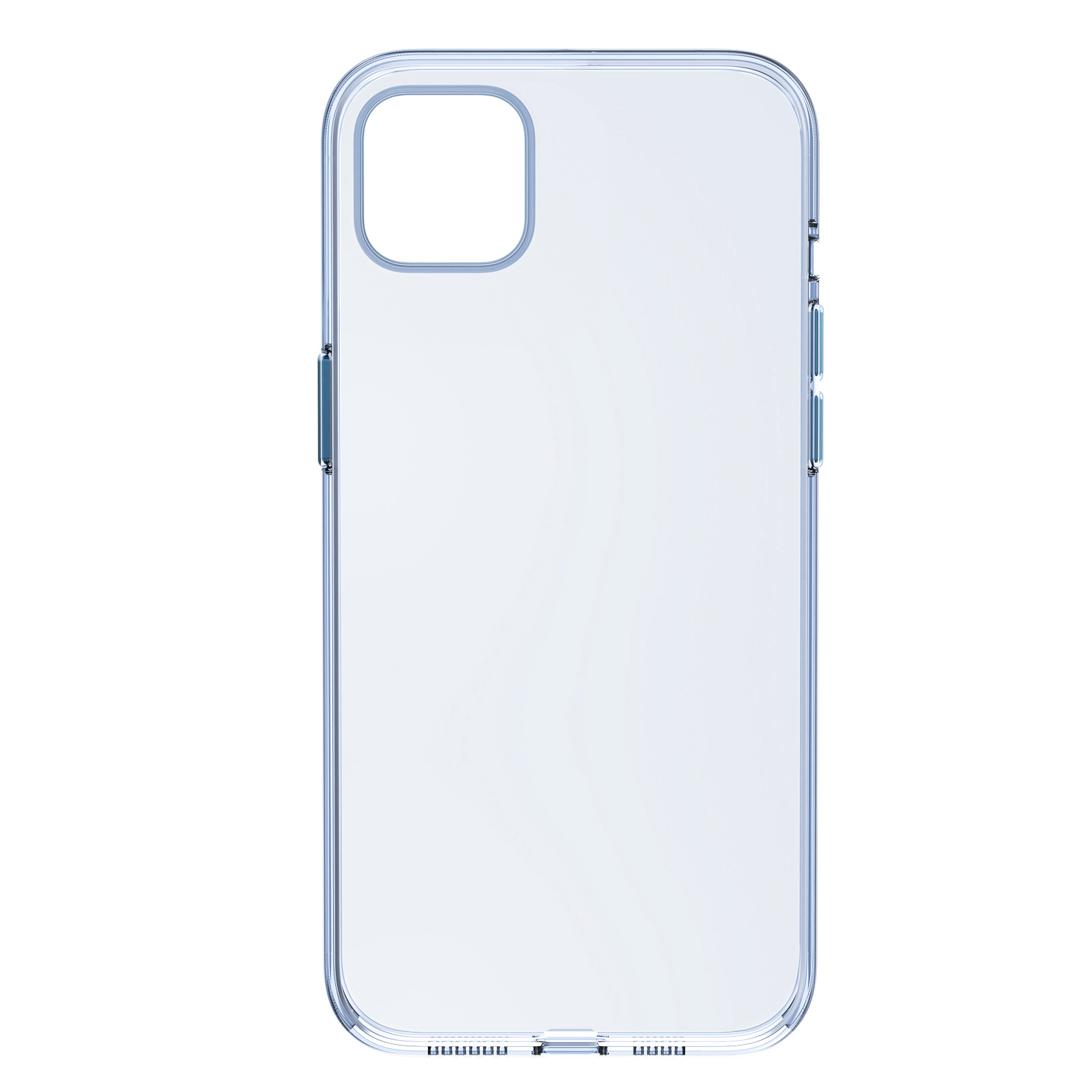 适用苹果16手机壳iPhone15ProMax透明13简约设计防指纹 透明蓝