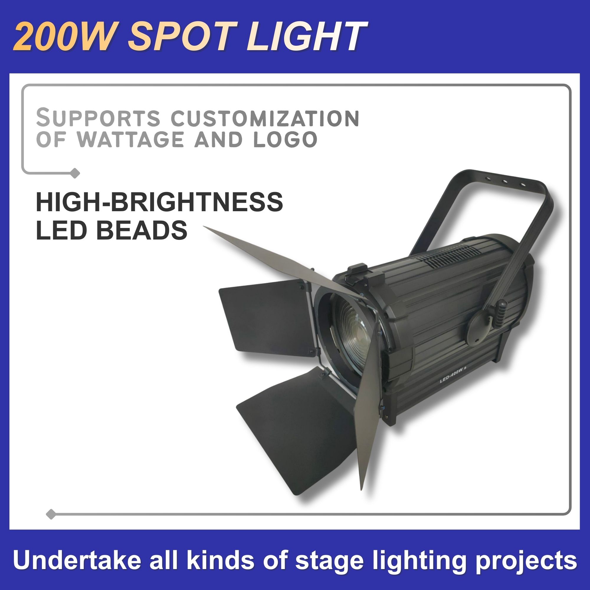 Cross-border best-selling two-eye COB face light stage performance, four-eye seven-color flashing audience light wedding party event atmosphere rendering, stage live streaming room lighting creation, supplementary lighting Item Picture