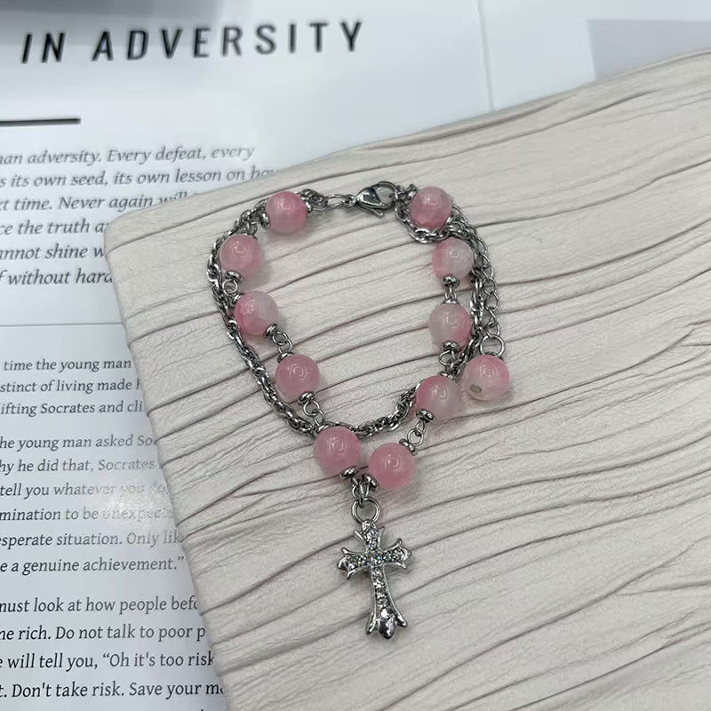 聚旺缘新中式国潮复古钛钢双层手链女水晶好运手串闺蜜女友小清新手饰爆款星星水晶月亮手链女小众设计感清新甜美百搭手串手饰批发详情5