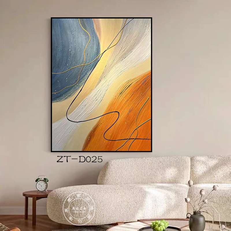 抽象画作装饰画农村客厅别墅客厅装饰画油画