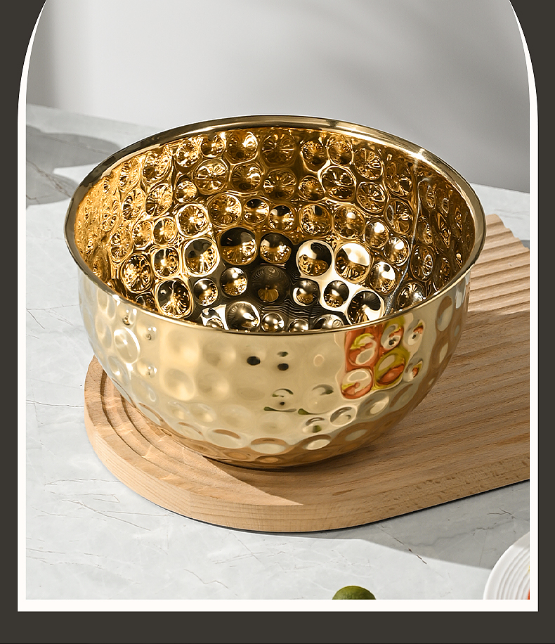 201不锈钢锤纹沙拉盆刨冰盆打蛋盆调料杠汤盆沥水盆 加厚加深详情9