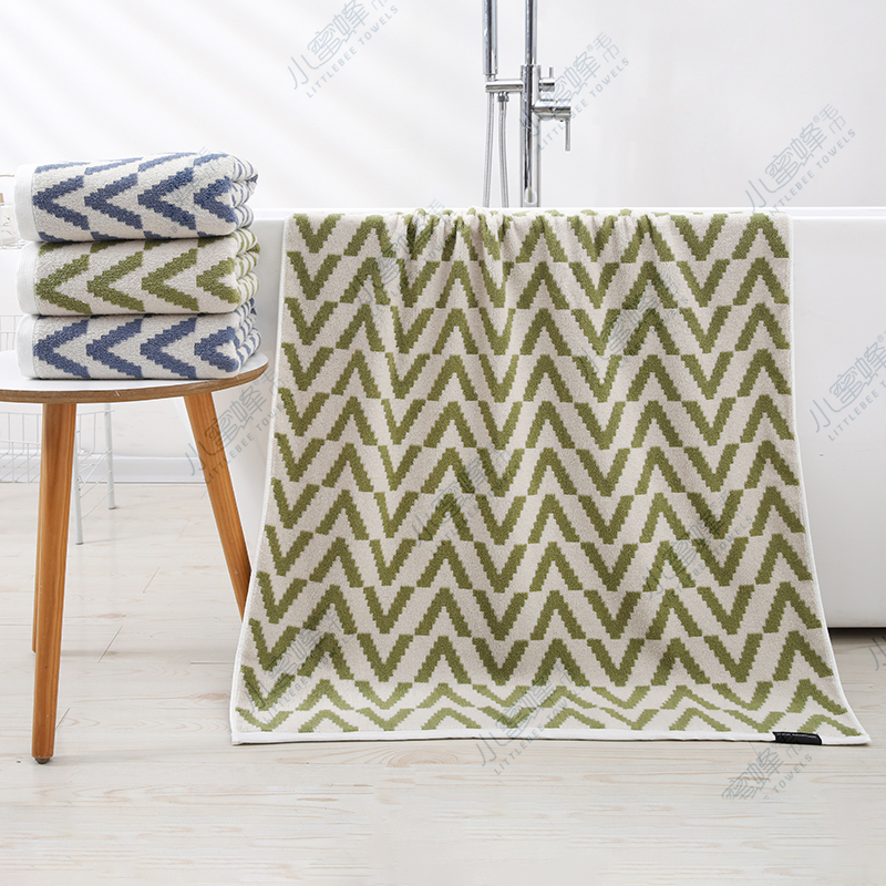 Class A 21-count combed cotton super soft yarn all-cotton super absorbent super soft jacquard bath towel, item number :003 details Picture
