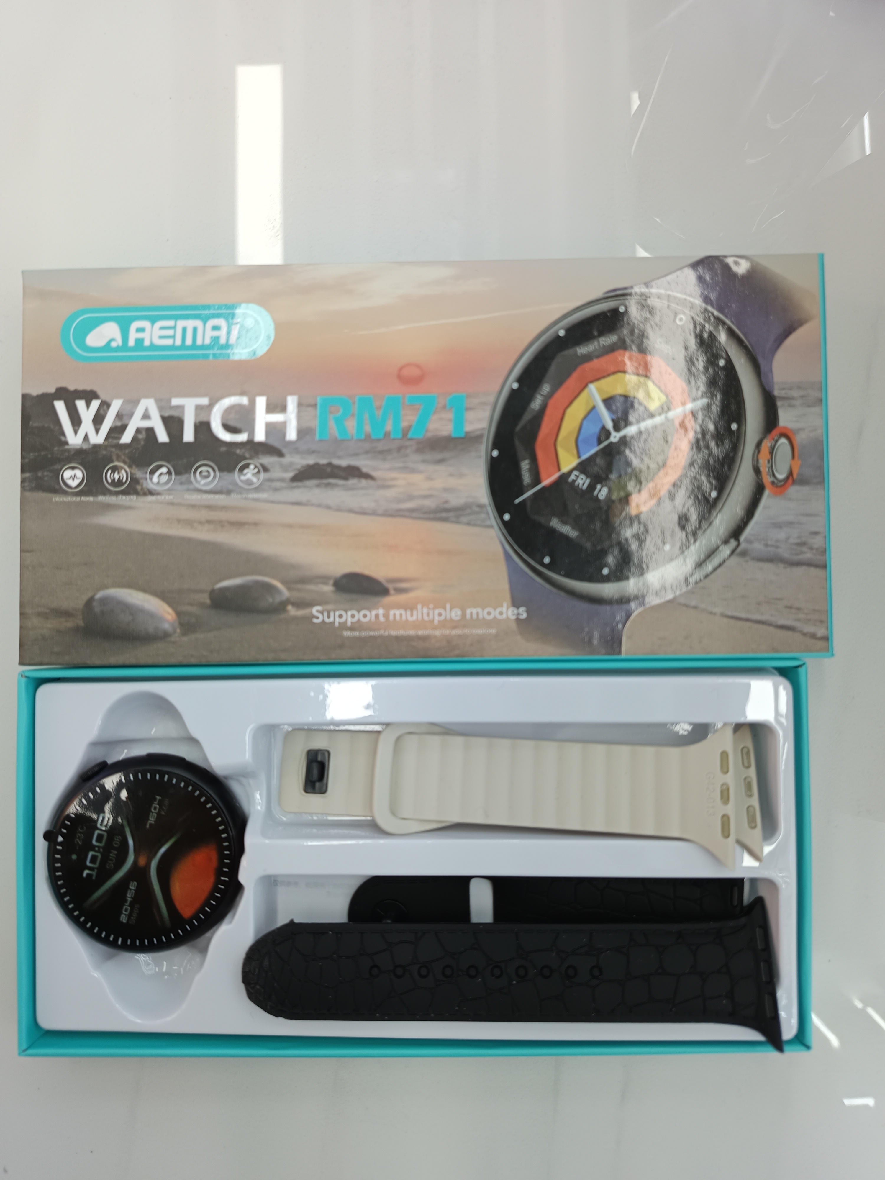 AEMAI RM71智能运动手表曲面高配监测心率运动睡眠硅胶表带详情1