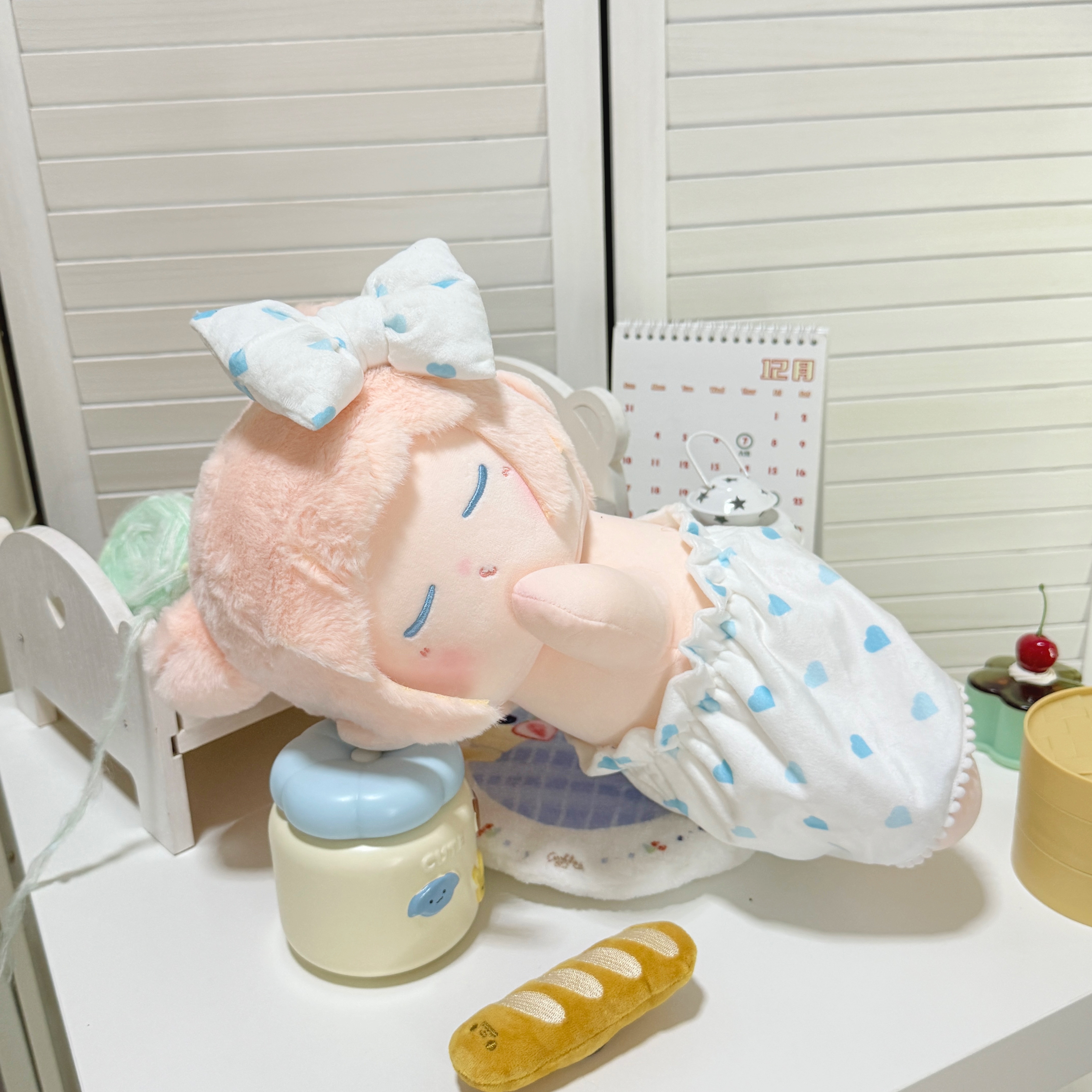 粉色毛绒玩偶穿裙子玩具陪伴棉花娃娃小樱桃棉花娃娃小趴崽