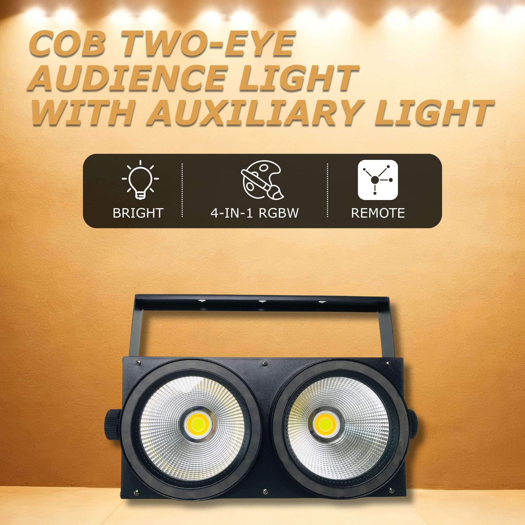 Cross-Border Best-Selling Two-Eye Cob Face Light Stage Performance, Four-Eye Seven-Color Flashing Audience Light Wedding Party Event Atmosphere Rendering, Stage Live Streaming Room Lighting Creation, Supplementary Lighting