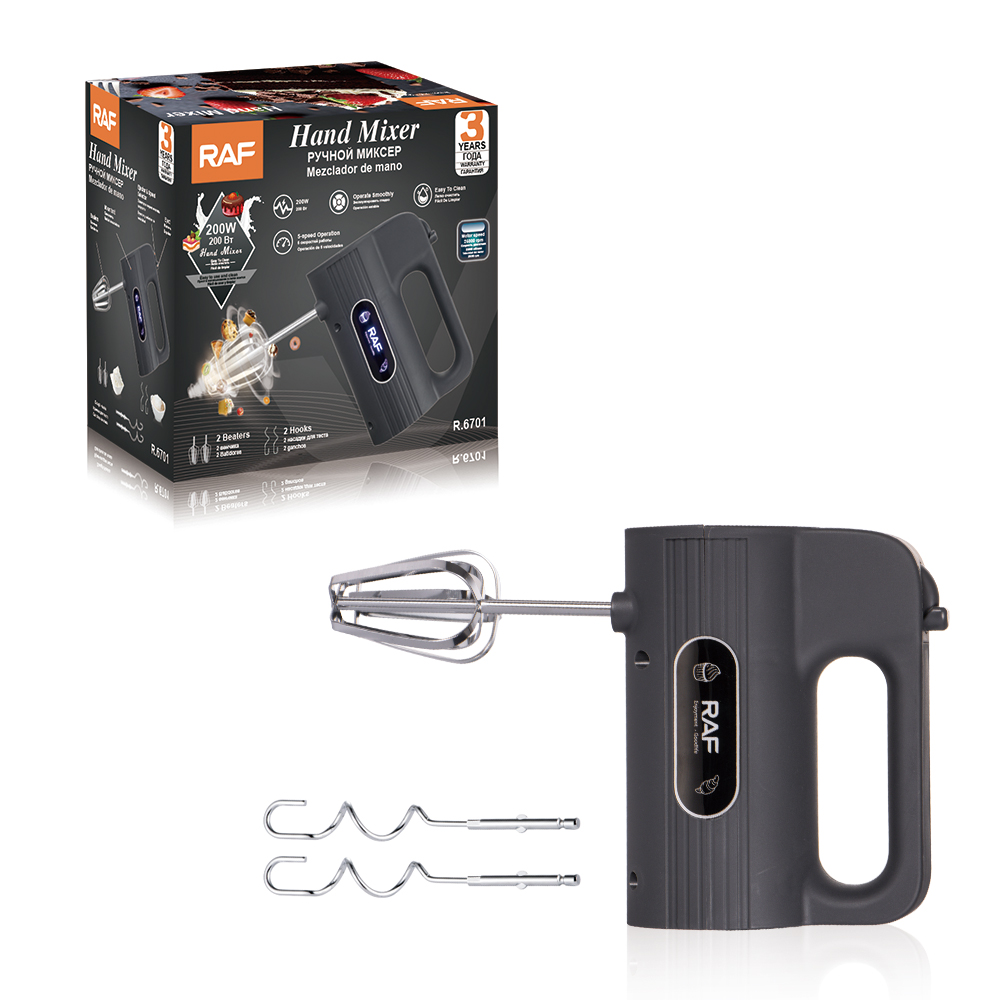 RAF European standard cross-border five-speed electric egg beater, household handheld multi-functional egg beater and dough baking mixer details Picture