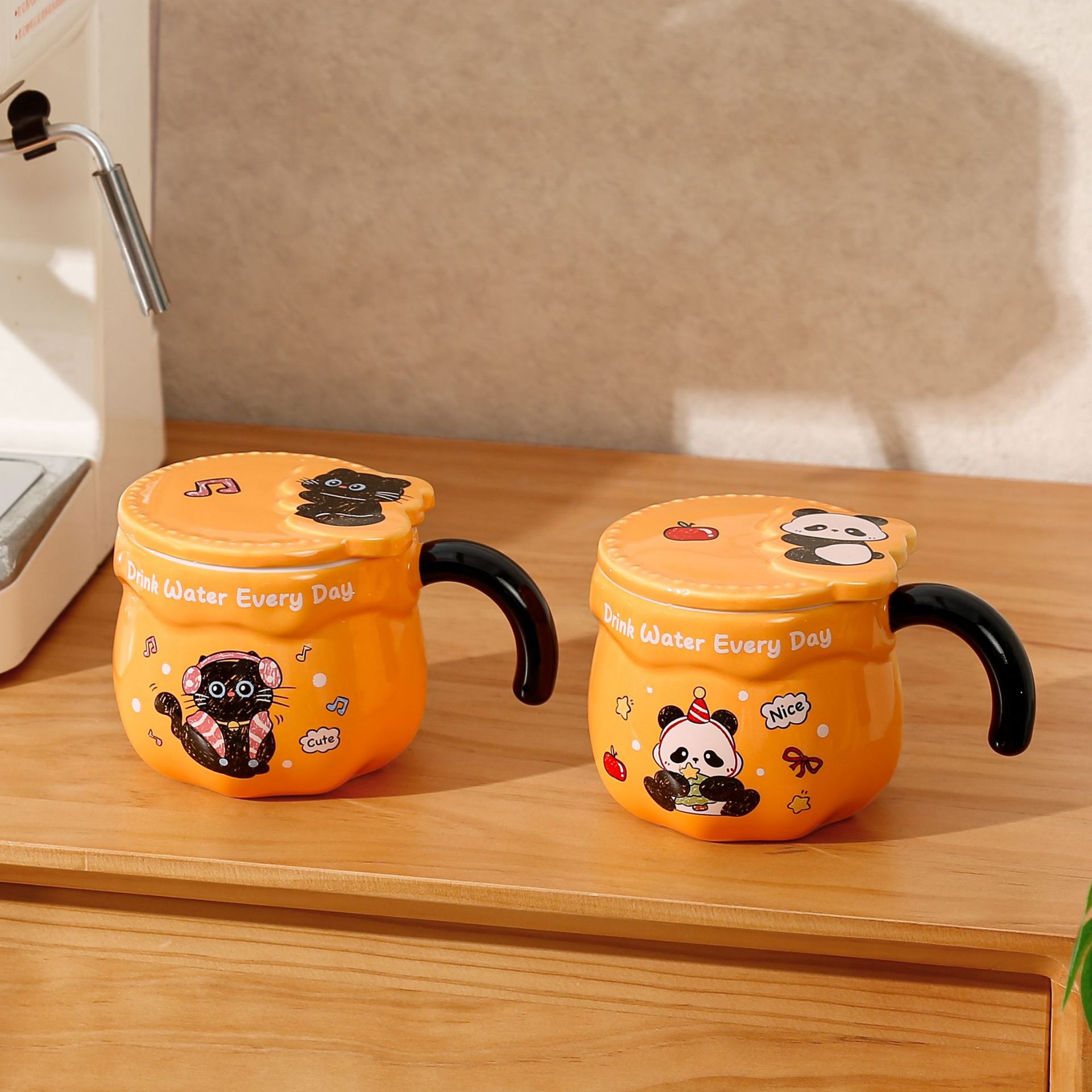 萌宠乐园高颜值陶瓷杯马克杯伴手礼品带盖创意水杯可爱杯子ins女生杯子详情5
