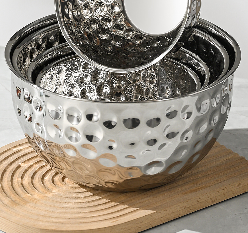 201不锈钢锤纹沙拉盆刨冰盆打蛋盆调料杠汤盆沥水盆 加厚加深详情18