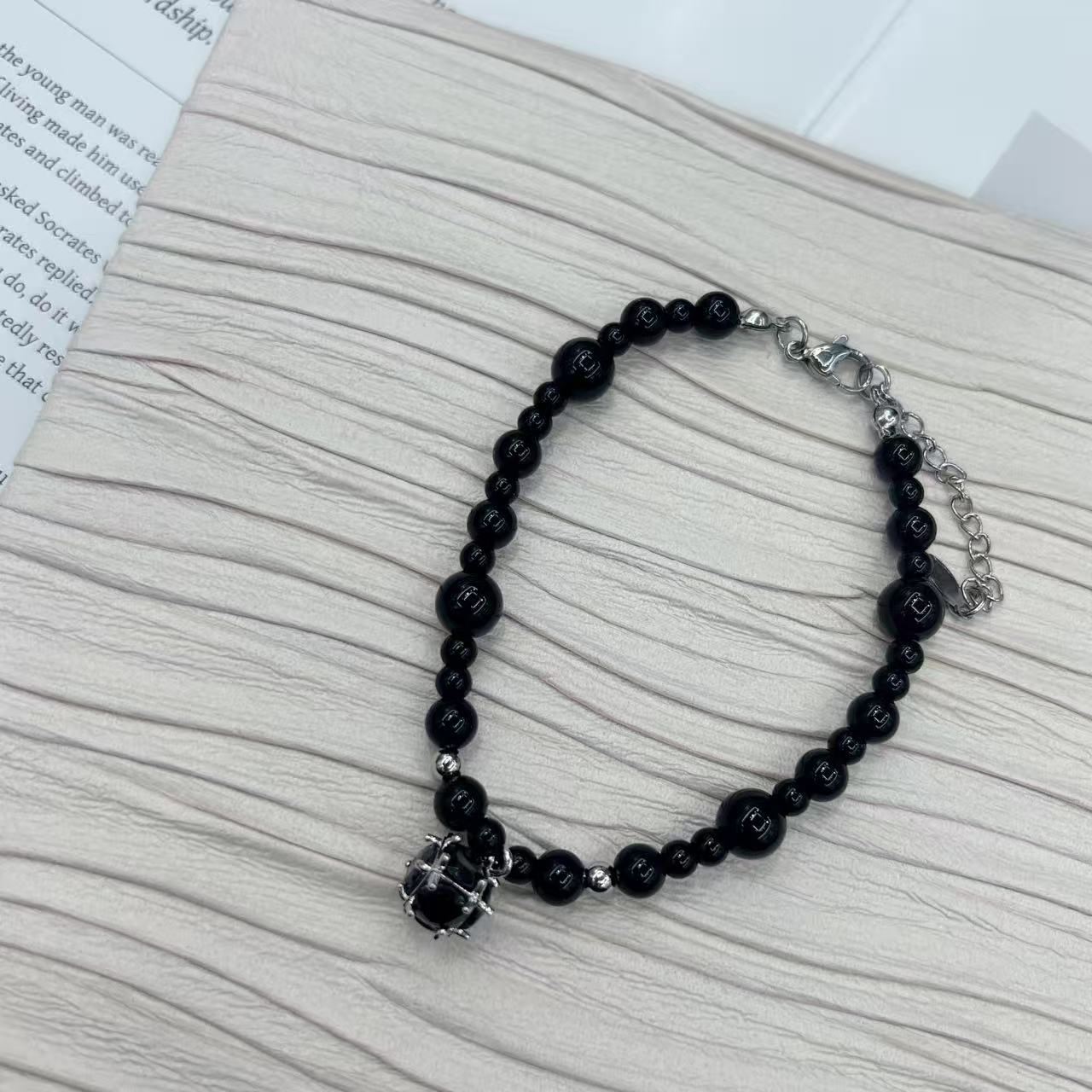 银饰/项链/珍珠/珍珠链条女款拼接气质/金色链子产品图