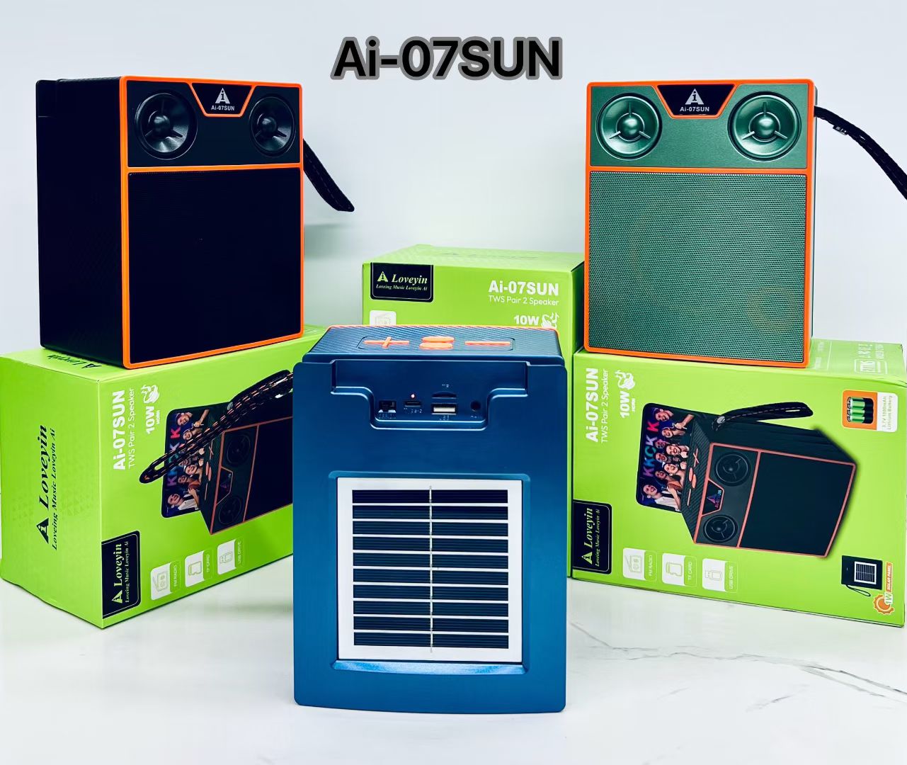 Ai-07SUN solar panel Bluetooth speaker with radio, USB flash drive and TF card details Picture