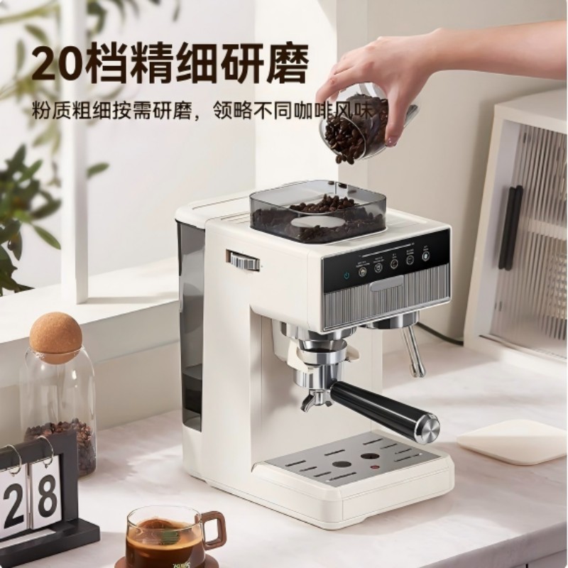 半自动咖啡机/咖啡机/便携式电动磨豆机/咖啡挤压/咖啡产品图