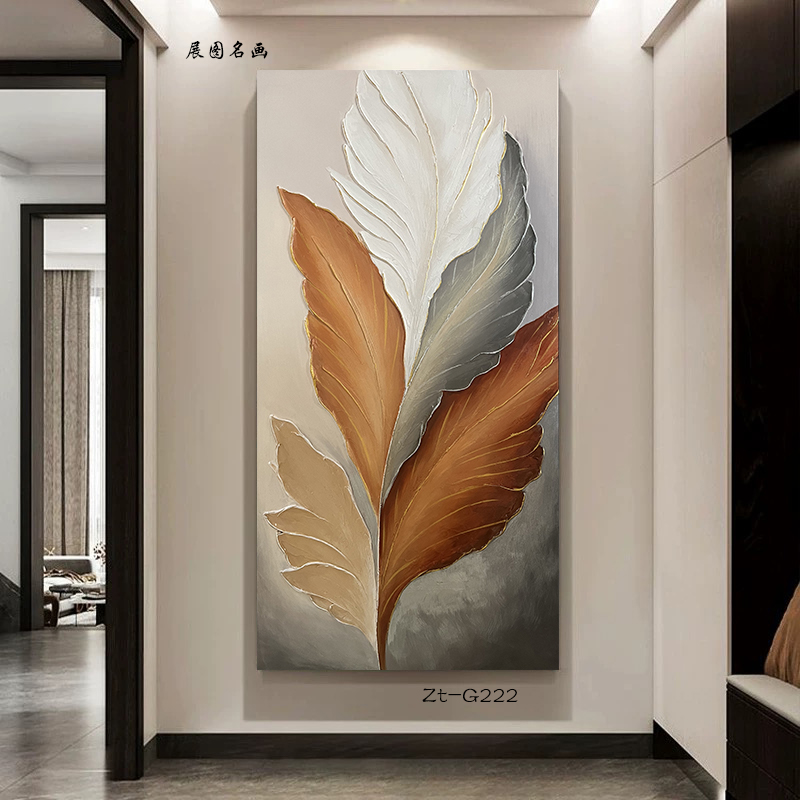 纯手绘油画家大业大玄关画抽象画现代极简风