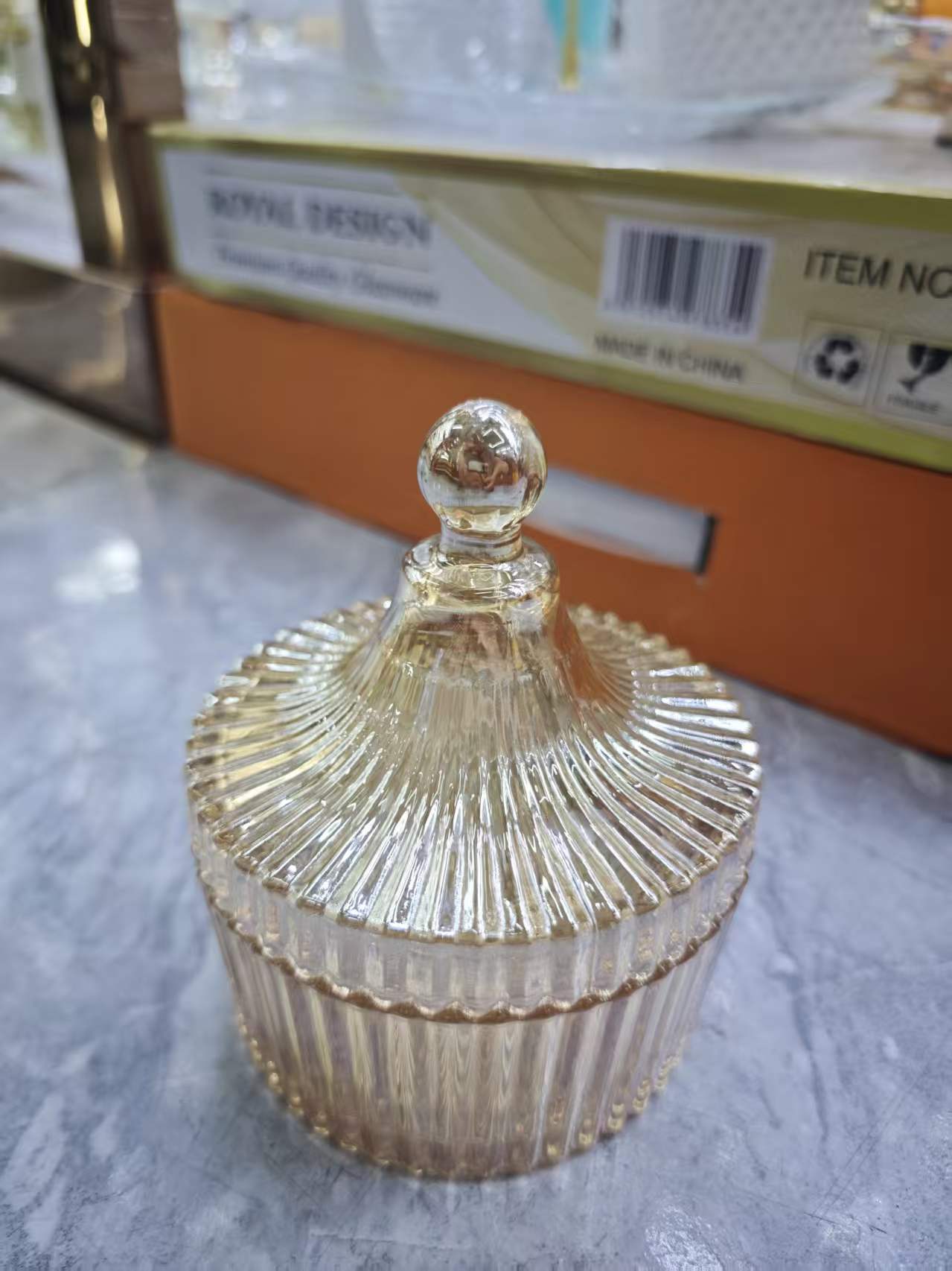 Small yurt, glass amber ashtray, crystal ashtray, hotel supplies, custom ashtray