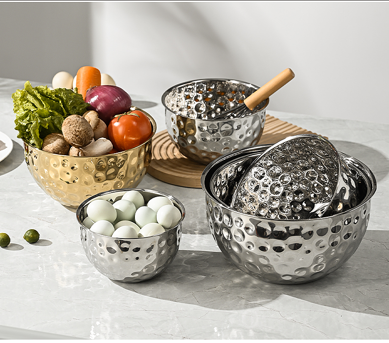 201不锈钢锤纹沙拉盆刨冰盆打蛋盆调料杠汤盆沥水盆 加厚加深详情21