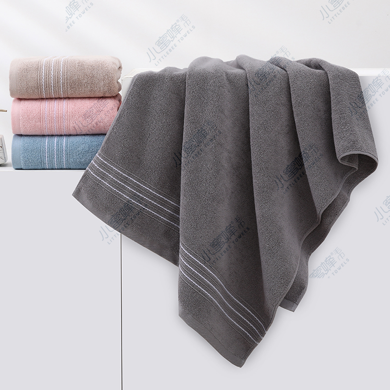 New bath towel gift, Class A, 16-count super soft yarn plain all-cotton broken wool Little bee towel 000 Specification image