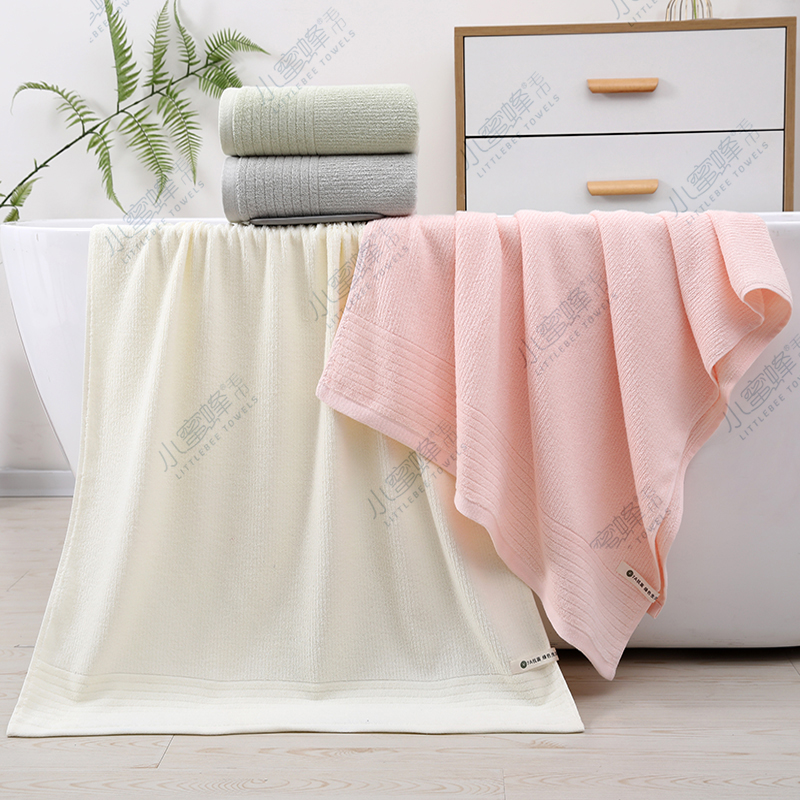 Ribbon plain all-cotton bath towel, adult bath towel, super soft little bee bath towel. Product number: 006