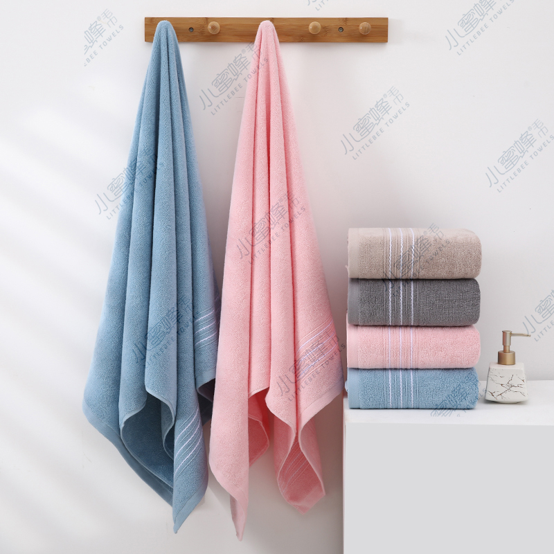 New bath towel gift, Class A, 16-count super soft yarn plain all-cotton broken wool Little bee towel 000 details Picture