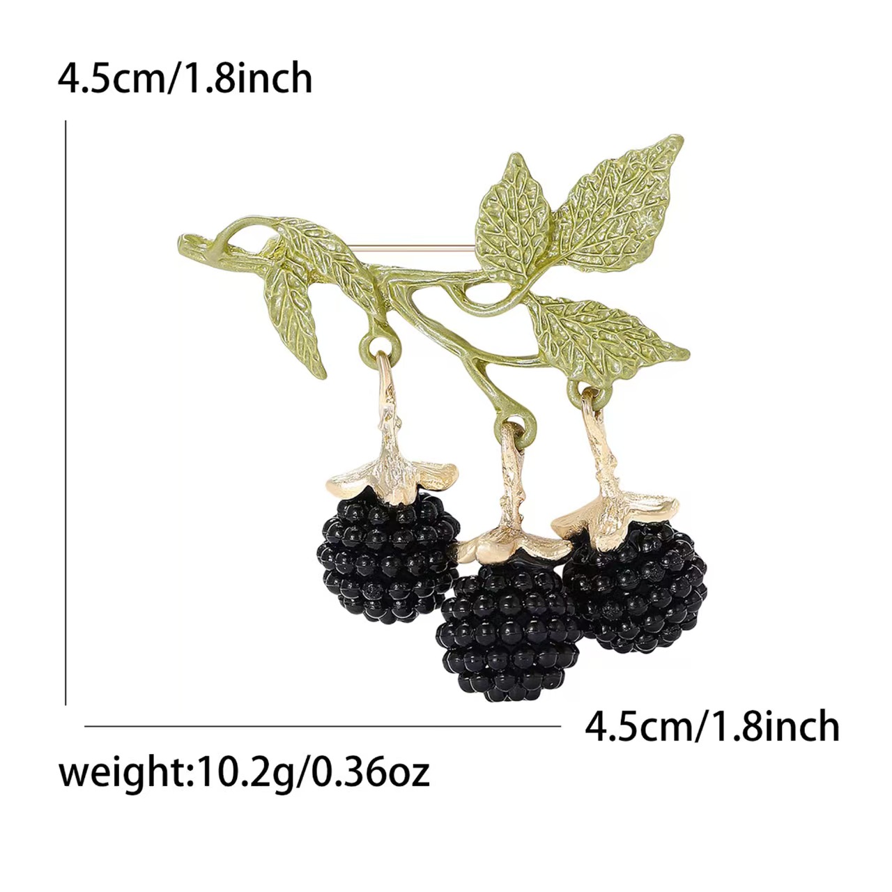 New European and American style cross-border enamel blackberry fruit pendant brooch, fresh suit clothing women's brooch accessory pin Item Picture