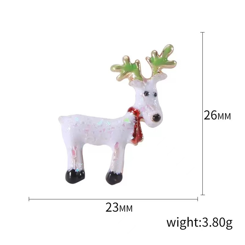 European and American alloy oil drip sequins, cute mini deer brooch, creative Christmas holiday clothing pin accessories Item Picture