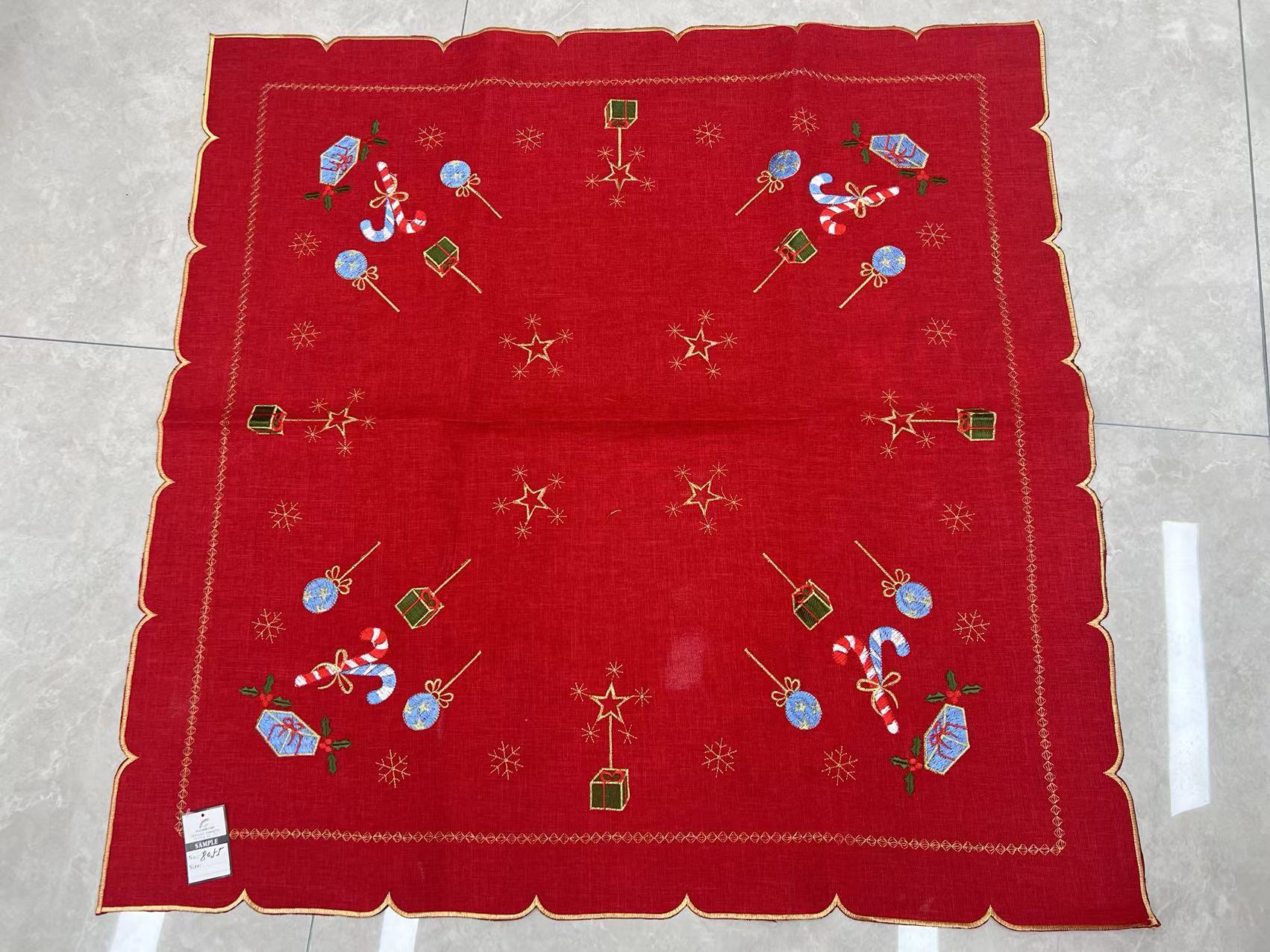 Tablecloth placemats, rectangular Christmas pictures, Christmas pattern tablecloths, second-grade tablecloths