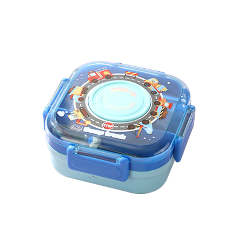 304 不锈钢卡通分格饭盒 独角兽航天印花 带独立汤碗 学生儿童便携便当盒详情2