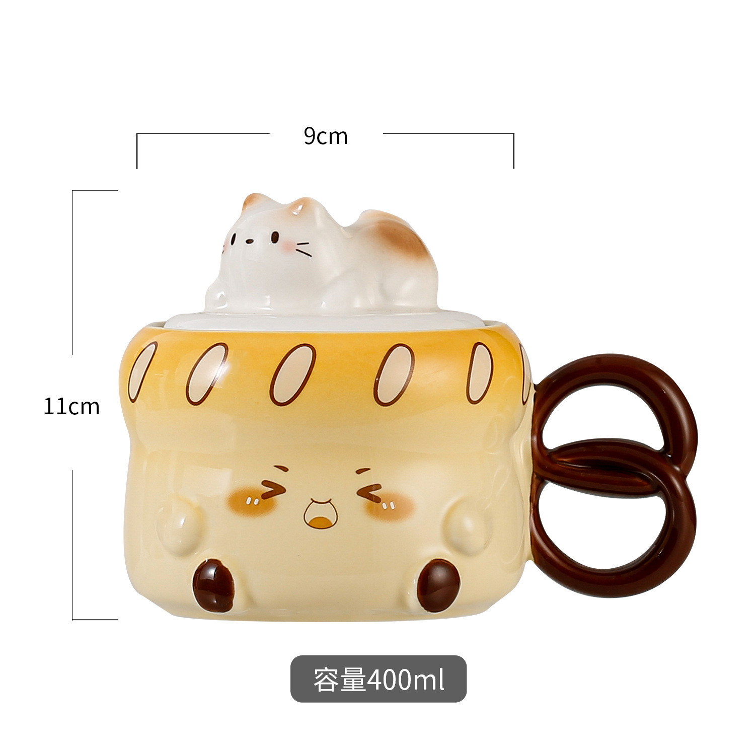 可爱面包猫咪卡通陶瓷杯马克杯喝水杯牛奶杯早餐杯实用礼物伴手礼详情2