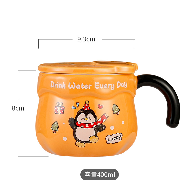 萌宠乐园高颜值陶瓷杯马克杯伴手礼品带盖创意水杯可爱杯子ins女生杯子详情3