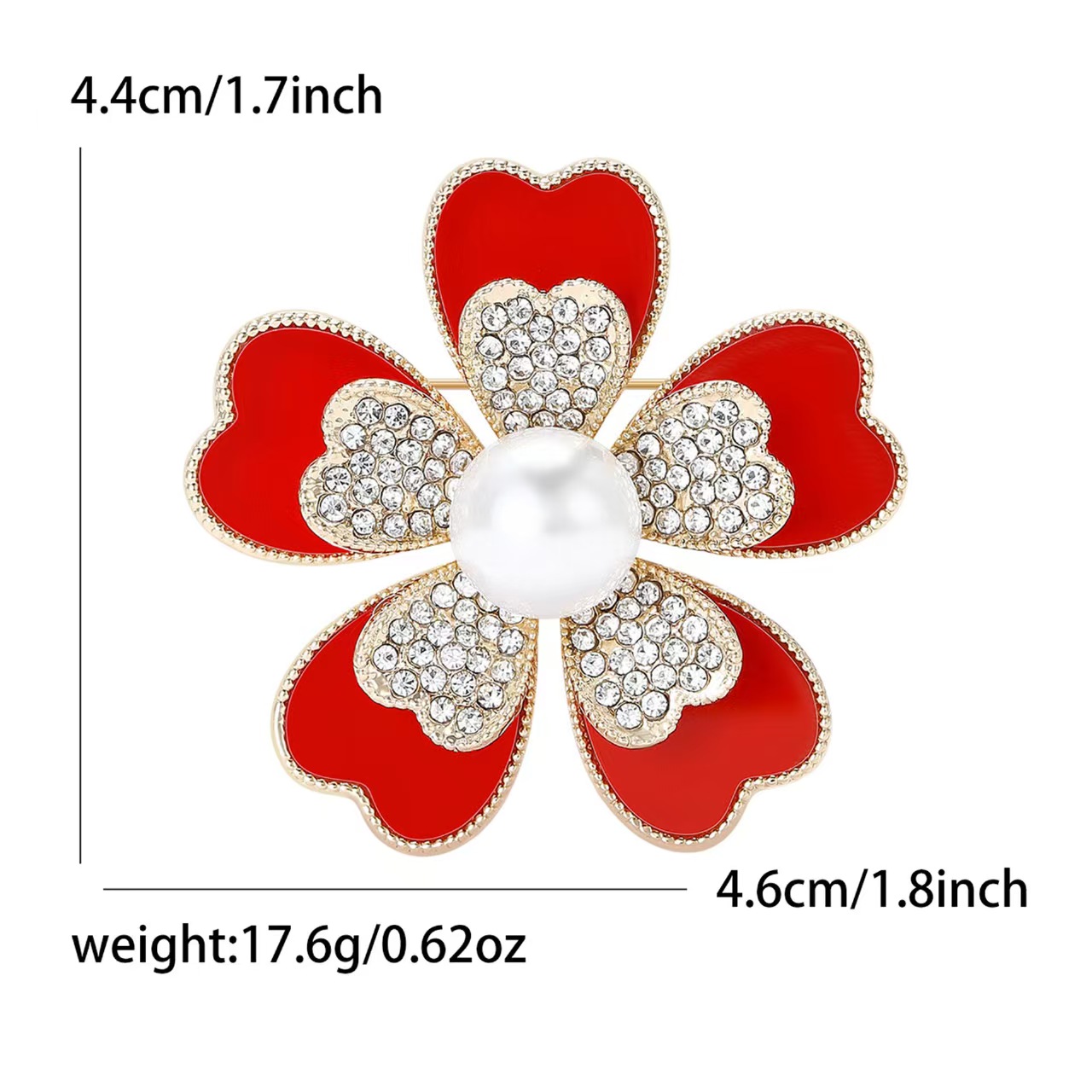 New fashionable and simple board five-leaf flower brooch, high-end and fashionable women's clothing brooch accessory pin Application Scenario