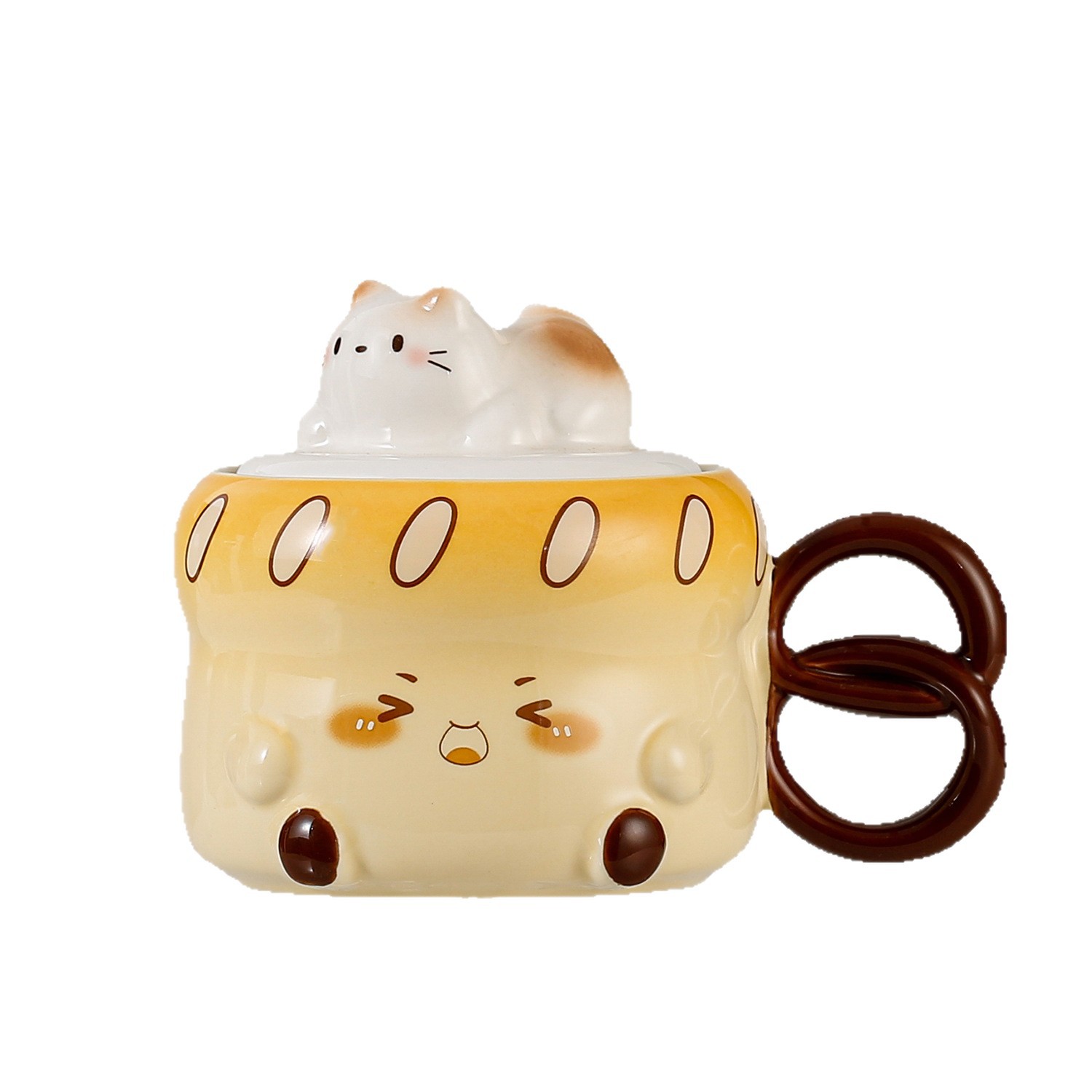 陶瓷/杯子/陶瓷杯/保温杯/陶瓷马克杯白底实物图