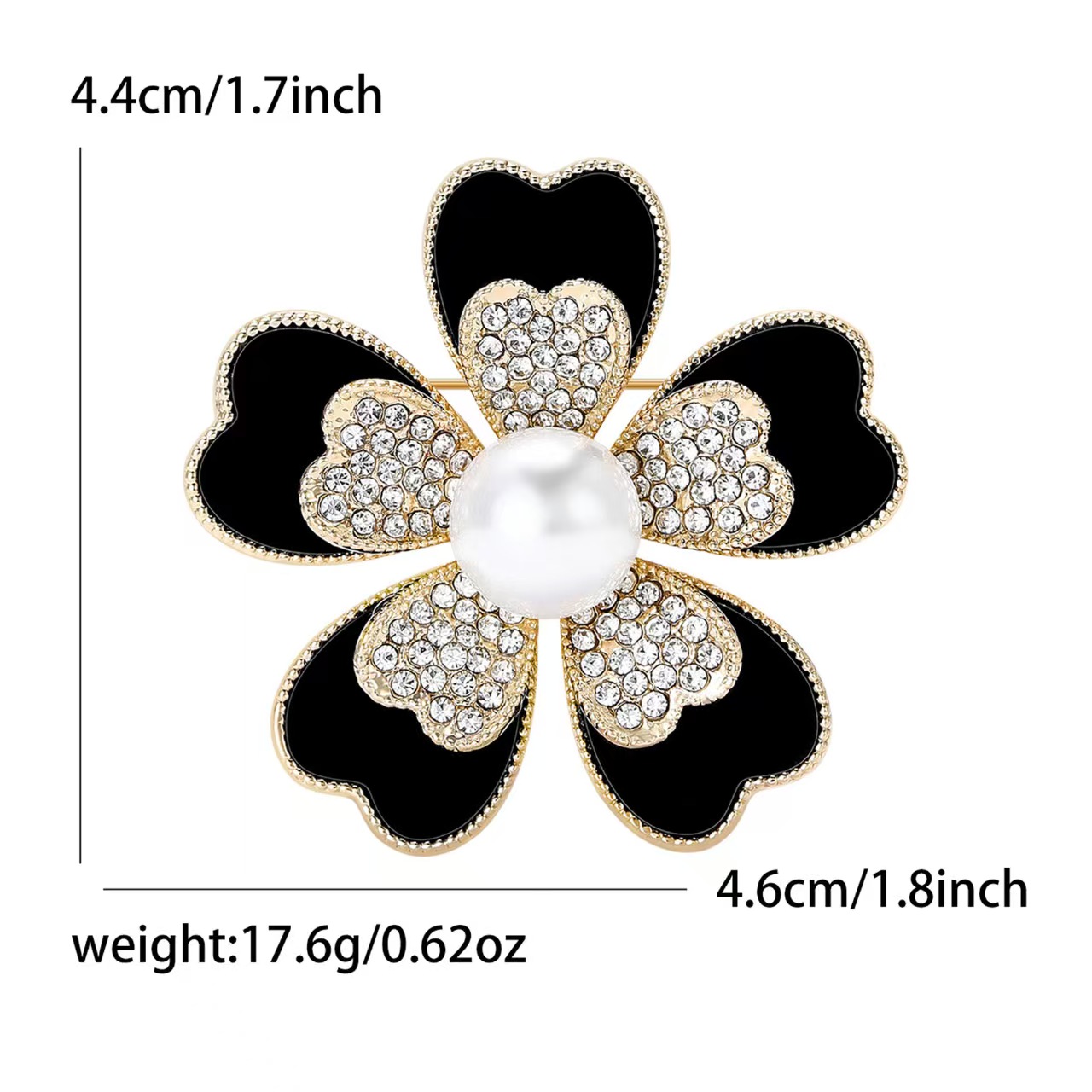 New fashionable and simple board five-leaf flower brooch, high-end and fashionable women's clothing brooch accessory pin Item Picture