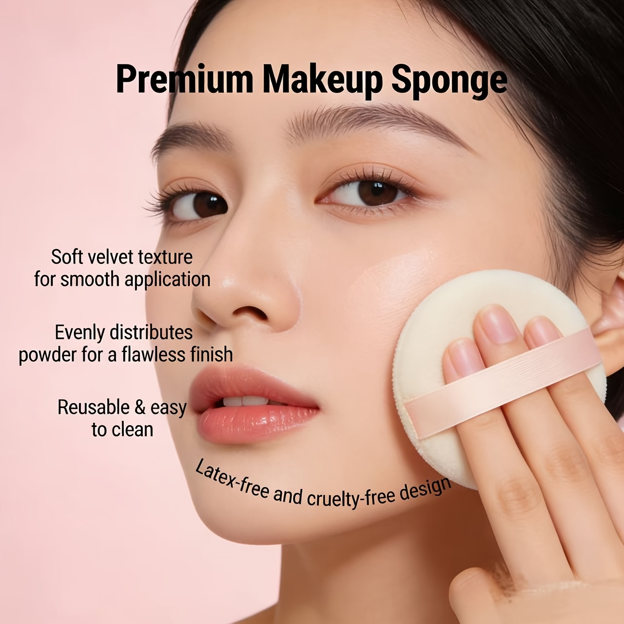 植绒粉扑散粉蜜粉专用 柔软亲肤不吃粉 均匀定妆控油持久 圆形方形便携款 新手化妆师通用美妆化妆工具