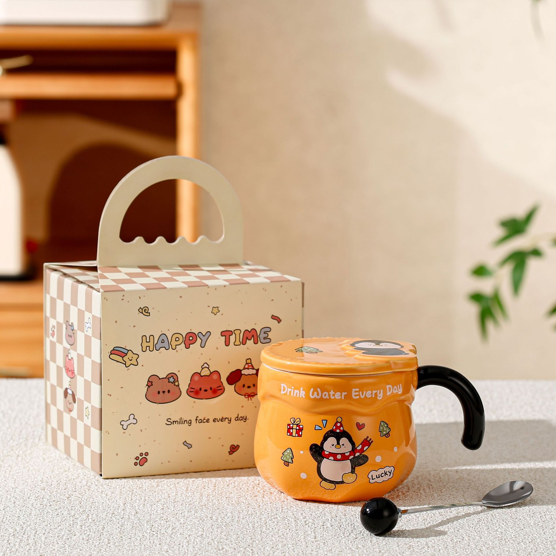 萌宠乐园高颜值陶瓷杯马克杯伴手礼品带盖创意水杯可爱杯子ins女生杯子详情9