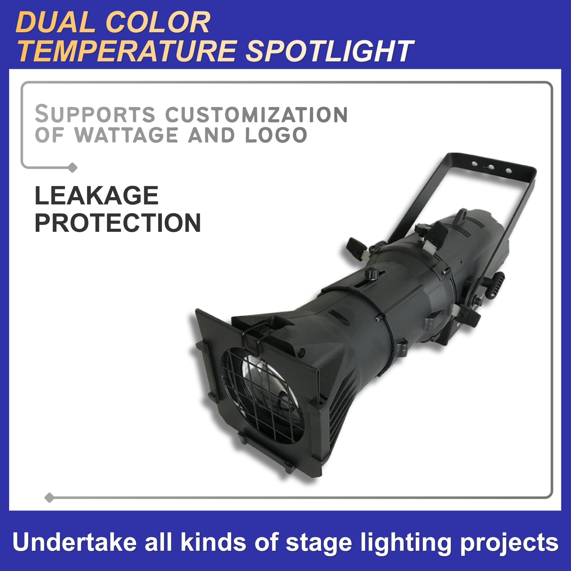 Cross-border best-selling two-eye COB face light stage performance, four-eye seven-color flashing audience light wedding party event atmosphere rendering, stage live streaming room lighting creation, supplementary lighting Application Scenario