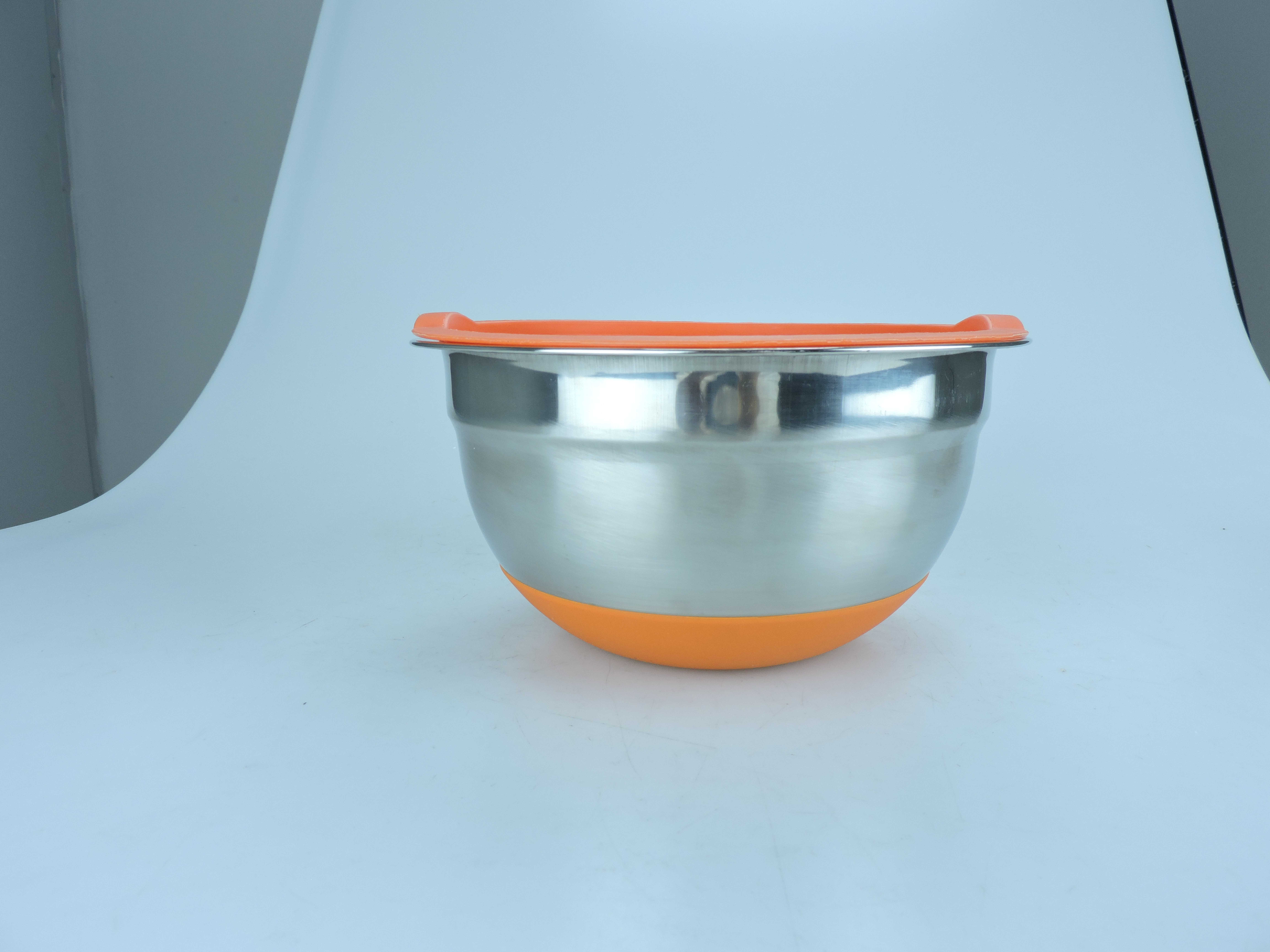 201不锈钢沙拉盆家用碗彩色硅胶盖 多规格组合可选详情5