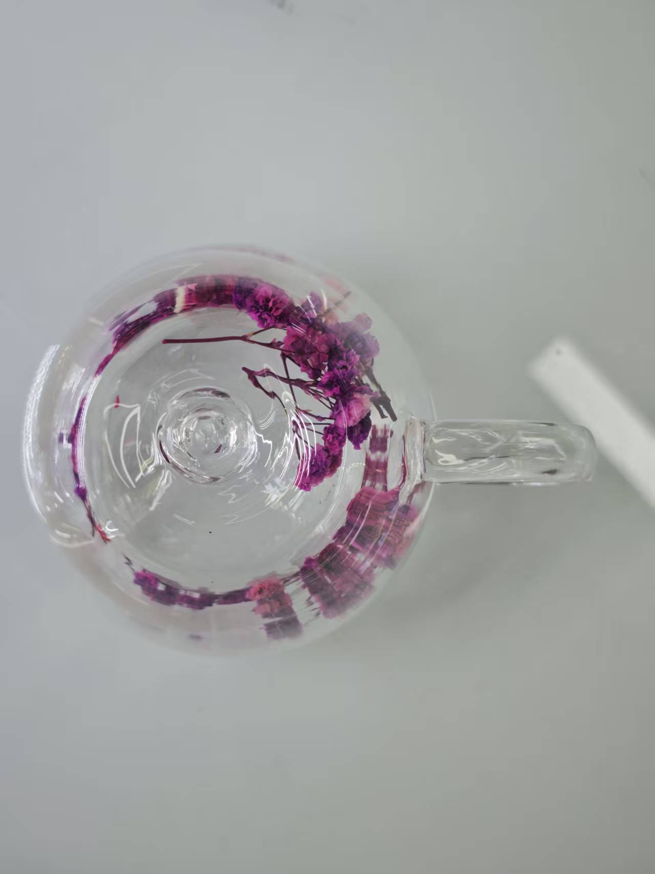 Dried flower decorated transparent glass cups, tea cups, ornaments, home creative gifts and presents Specification image