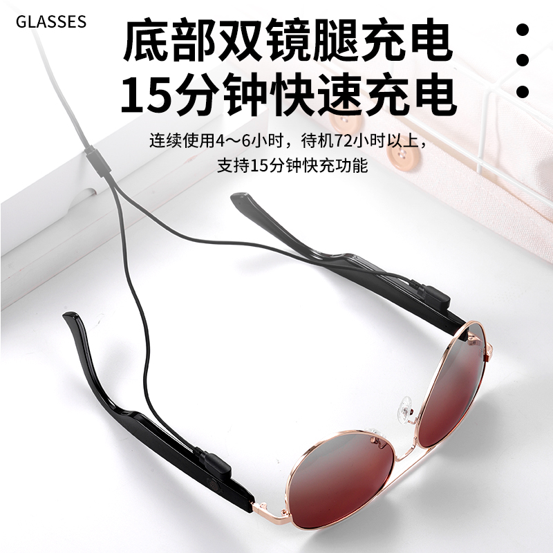 Smart Glasses MZ01 for listening to music, translating, making and receiving calls details Picture
