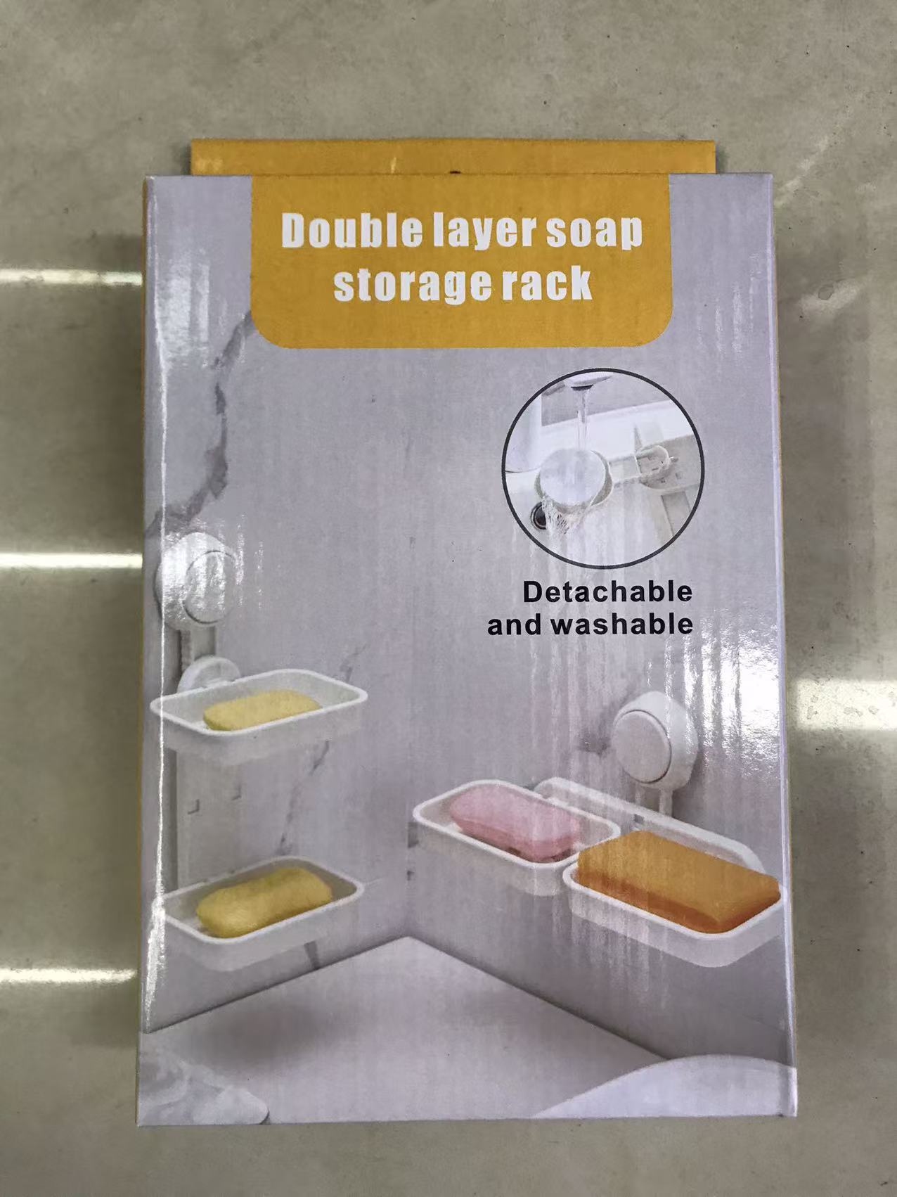 Double-layer soap storage rack, stainless steel bathroom washstand, storage rack, waterproof and rust-proof