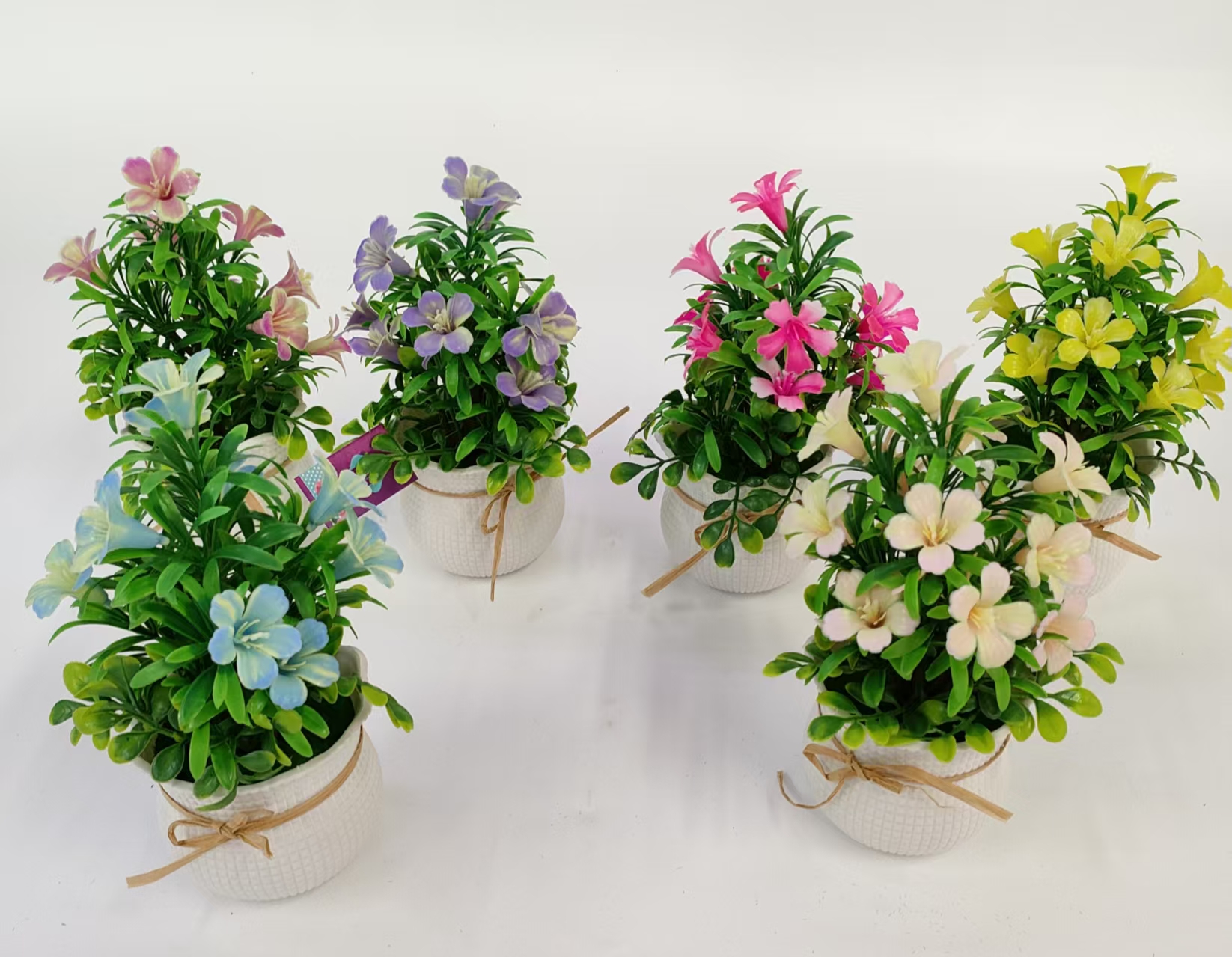 仿真花假花盆景塑料盆塑料百合花装饰摆件品