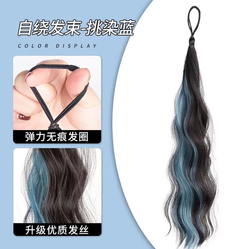 Self-winding hair bun, false hair band, realistic hair flower bud, natural and fluffy hair bun, a seamless false hair bag detail image 7